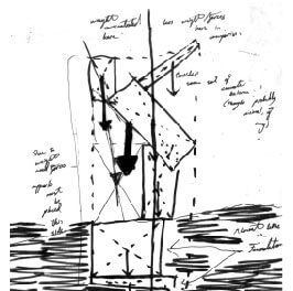Diagram explaining how the structure was inspired by Salvadore Dali's Burning Giraffe